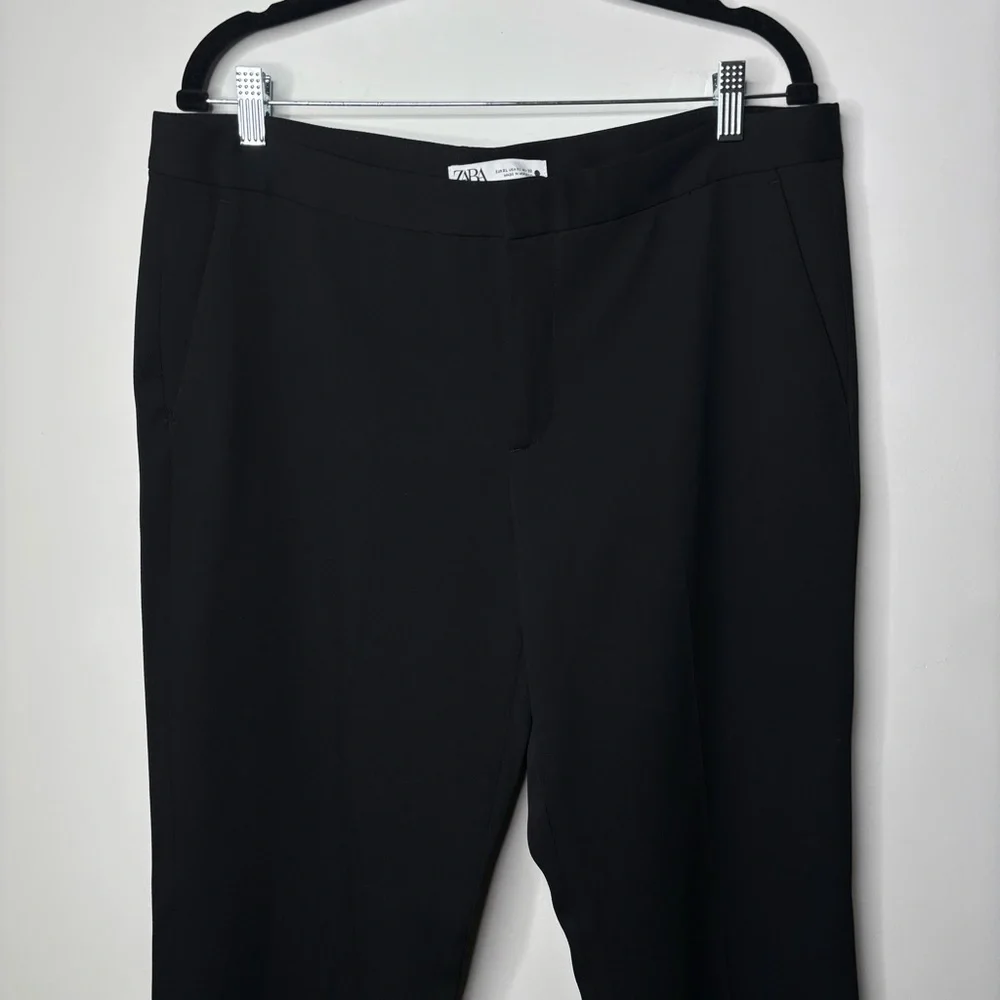 Zara Black Flare Trouser Suit Pants Size XL - Picture 3 of 9
